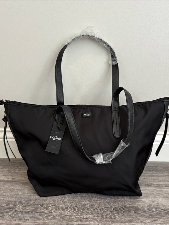 Botkier Handbags - NWT Botkier New York Black Nylon Bond Tote Bag Leather Trim Zip Top